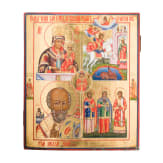 A large four-partite icon with Christ the blessed silence, Russia, Vetka, late 19th century
