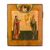 A Russian icon showing Saints Ksenia and Mary from Egypt, 19th century