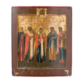 An icon showing five Saints, Russia, early 19th century