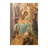 Three Russian icons: the Synaxis of the Archangels, Mother of God "joy to all who grieve" and Saint Nicholas of Myra, Russia, 19th century