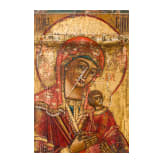 Two Russian icons: the Mother of God of Passion and the Transfiguration of Christ, 19th/20th century