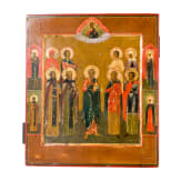 Two icons: icon showing nine Saints and a feast icon, Russia, 19th century / circa 1900