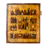 Two icons: icon showing nine Saints and a feast icon, Russia, 19th century / circa 1900