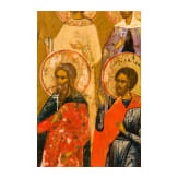 Two icons: icon showing nine Saints and a feast icon, Russia, 19th century / circa 1900