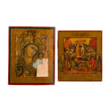 Two icons showing the Dormition of the Mother of God and the Kazanskaya Mother of God, Russia, first half of the 19th century