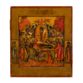 Two icons showing the Dormition of the Mother of God and the Kazanskaya Mother of God, Russia, first half of the 19th century