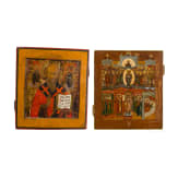 Two icons the Pokrov Mother of God and Saint Nicholas of Myra, Russia, 19th century