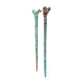 Two Early Iron Age bronze needles, Luristan, early 1st millennium B.C.
