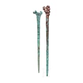 Two Early Iron Age bronze needles, Luristan, early 1st millennium B.C.