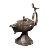 Bronze oil lamp, Rum-Seljuk, 12th &ndash; 13th century.
