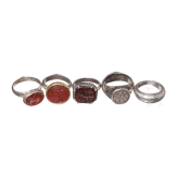 Eight silver finger rings and a seal, Islamic, 17th&ndash;18th centuries
