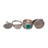 Eight silver finger rings and a seal, Islamic, 17th&ndash;18th centuries