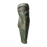 A Greek greave in bronze, anatomically formed, 5th century B.C.