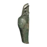 A Greek greave in bronze, anatomically formed, 5th century B.C.