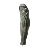A Greek greave in bronze, anatomically formed, 5th century B.C.