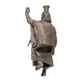 An enthroned Roman bronze statuette of Serapis, 2nd - 3rd century