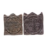 Two Votive Lead Plaques Depicting the Danubian Horsemen, Roman Balkan Provinces, 3rd Century A.D.