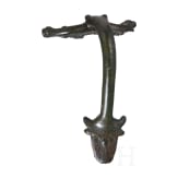 A Roman bronze handle attachment of a jug, 2nd - 3rd century