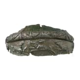 Frontal plate made of bronze sheet from a Roman helmet with an inscription, along with four fragments of an armour clasp, Roman, 2nd &ndash; early 3rd century A.D.