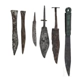 Six knives, mostly late Roman, 4th &ndash; 5th century.