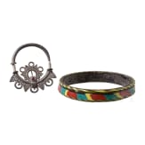 Middle Byzantine glass armring and Byzantine silver earring, 9th&ndash;12th century