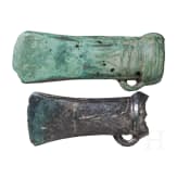 Two decorated axes from the Late Bronze Age, 10th century B.C.