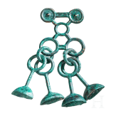 Urnfield period rattling plate pendant, 10th to 9th century B.C.