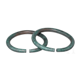 Two Hallstatt period bronze bracelets with fine ribs (stage D2), 6th century B.C.