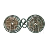 Bronzene Brillenspiralfibel vom Typ Haslau-Regelsbrunn, 8. Jhdt. v. Chr.