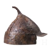 Mittelalterlicher Eisenhelm mit goldplattierten Beschl&auml;gen, Waldsteppen Osteuropas, 10. -11. Jhdt.