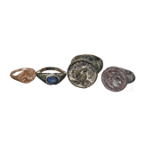 Vier antike Ringe aus Bronze, hellenistisch, r&ouml;misch und islamisch, 2. Jhdt. v. Chr. - 13. Jhdt. n. Chr.