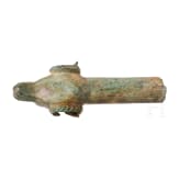 Idealtypische Replik eines griechischen Rammsporns aus Bronze mit Widderkopf des Historismus. Sp&auml;tes 19. - fr&uuml;hes 20. Jhdt.