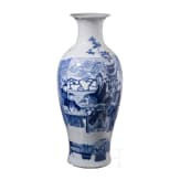 Gro&szlig;e, blau-wei&szlig;e Vase, China, 19. Jhdt.
