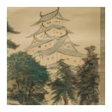 Rollbild mit Darstellung der Nagoya-Burg, Japan, 20. Jhdt.