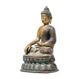 Buddha aus feuervergoldeter Bronze; Tibet, 18./19. Jhdt.