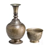 Schale und Surahi-Gie&szlig;kanne aus Bronze, Tibet, 19. Jhdt.