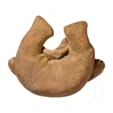 Sitzende, pr&auml;kolumbische Tonfigur, Mexiko, wohl Jalisco-Kultur, 100 v. Chr. - 250 n. Chr.