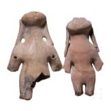 Zwei pr&auml;kolumbische weibliche Tonfiguren, Ekuador, wohl 500 - 1500 n. Chr.