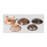 F&uuml;nf pr&auml;kolumbische Schalen, Ekuador, Carchi u.a., 500 - 1200 n. Chr.