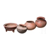 Vier pr&auml;kolumbische Gef&auml;&szlig;e, wohl Guatemala, wohl 1000 - 1500 n. Chr.