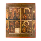 Vierfelder-Ikone mit der Gottesmutter, Russland, 19. Jhdt.