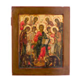 An icon showing the extended Deisis, Russia, 19th century