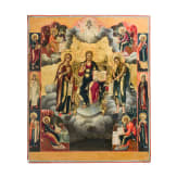 A large icon showing the Deisis and the four Evangelists, Russia, 19th century