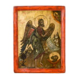 A Greek icon showing Saint John -Angel in the desert, Islands, circa 1700 (overpaintings)