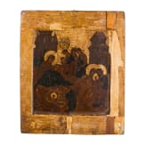 An icon showing the nativity of the Mother of God, Russia, circa 1600