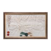 A hunting certificate on parchment, W&uuml;rzburg, dat. 8 February 1797