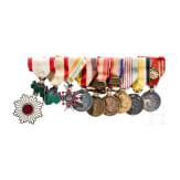 A large medal bar with 9 decorations