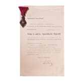 Order of Franz Joseph, Knight's Cross with certificate, dated 1908