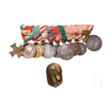 A nine-piece medal bar and a Hungarian badge