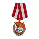 A group of six Russian orders and one medal, complete with award booklet, circa 1943